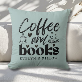 Coussin Amateurs de café et de livres Cute Personnalisé
