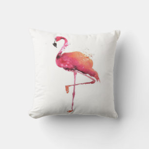 Coussin Amateurs de Flamant rose aquarelle Amoureux de F