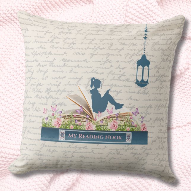 Coussin Amateurs de livres Lecture Nook Cosy Jeu d'oreille (Book Lovers Reading Nook Cozy Throw Pillow)