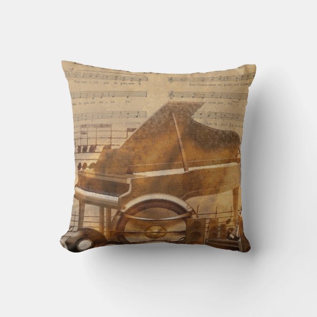 Coussin Amateurs de musique subtile coussin, piano, instru (Recto)