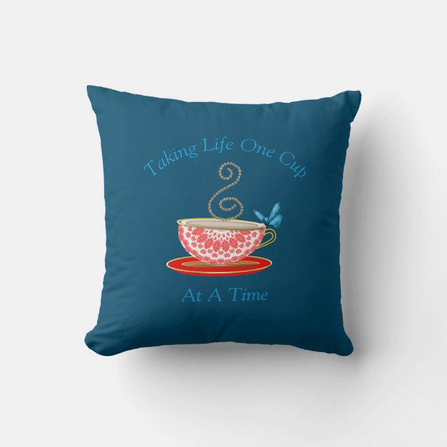 Coussin Amateurs de thé Citation mignonne (Recto)