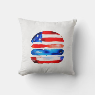 Coussin America Burger (Peinture Blanche No. 3)