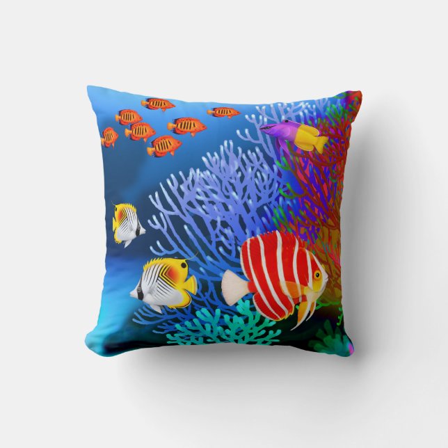 Coussin Américain Pacifique MoJ d'aquarium de récif (Recto)