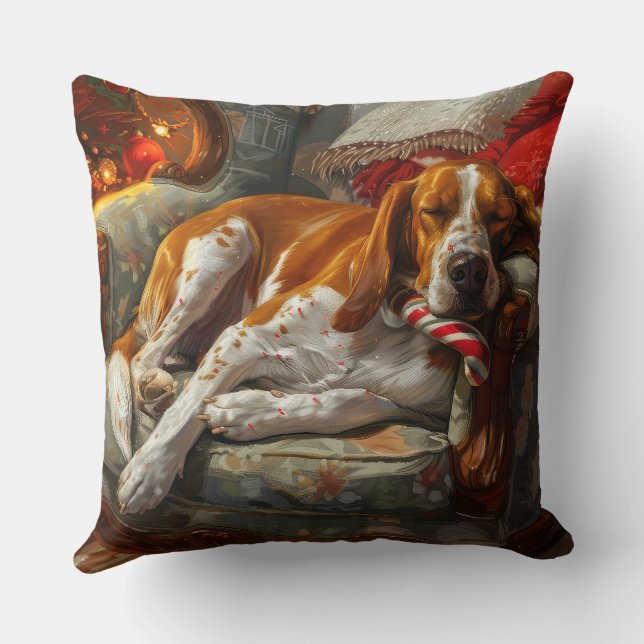 Coussin American English Foxhound Chien Festif de Noël (Verso)