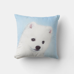 Coussin American Eskimo Dog Painting - Original Dog Art