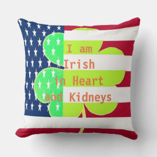 Coussin American Flag Irish Shamrock