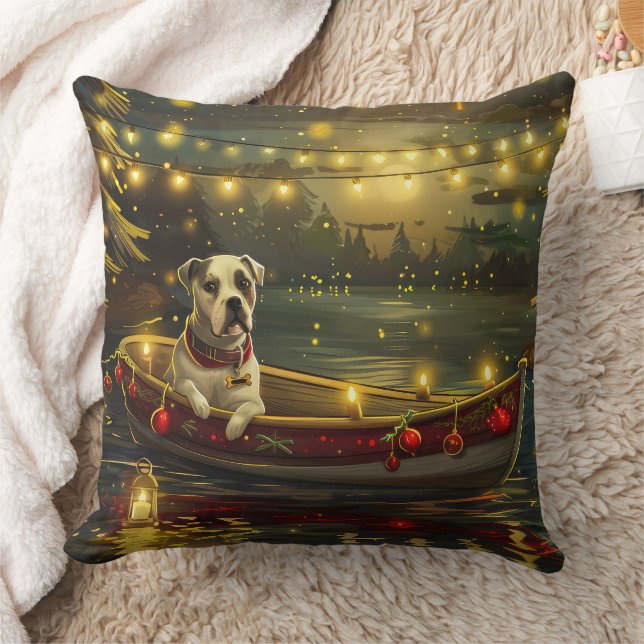 Coussin American Staffordshire Noël Festival Voyage (Couverture)