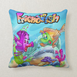 Coussin AmiPoisson mignon poisson caricature poisson Blanc