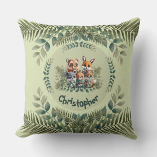 Coussin Amis de la forêt enchantée personnalisés