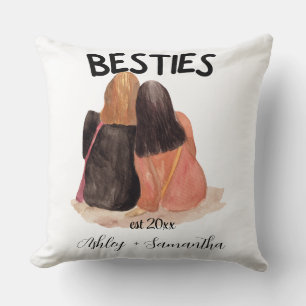 Coussin Amitié établie de meilleure amie personnalisée 