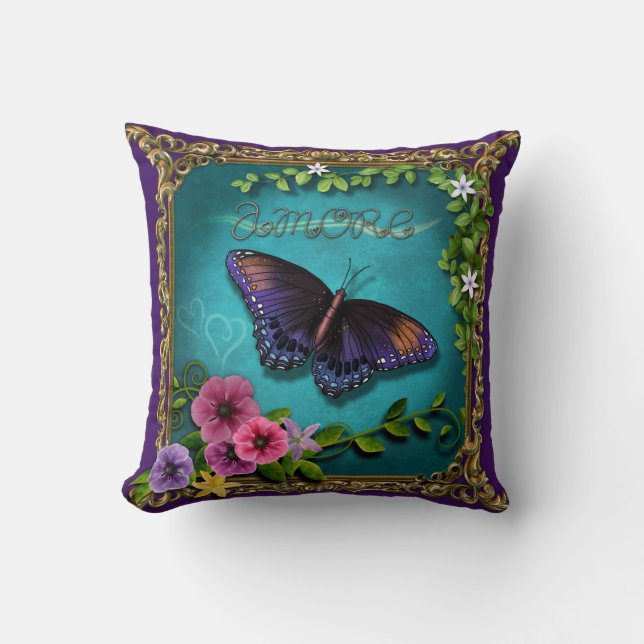 Coussin Amore (coussin de version de papillon 1) (Recto)