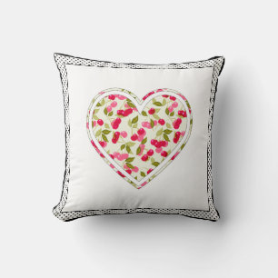 Coussin Amour, baies, cerise