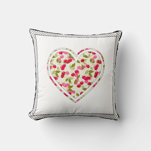 Coussin Amour, baies, cerise (Recto)