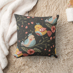 Coussin Amour Boho Birds Plan Floral