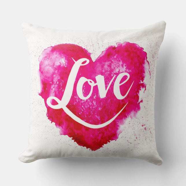 Coussin Amour Coeur Rouge Saint Valentin Jeu d'oreiller (Recto)