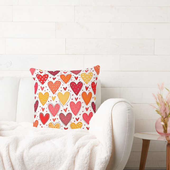 Coussin Amour Coloré Design Motif (Canapé)