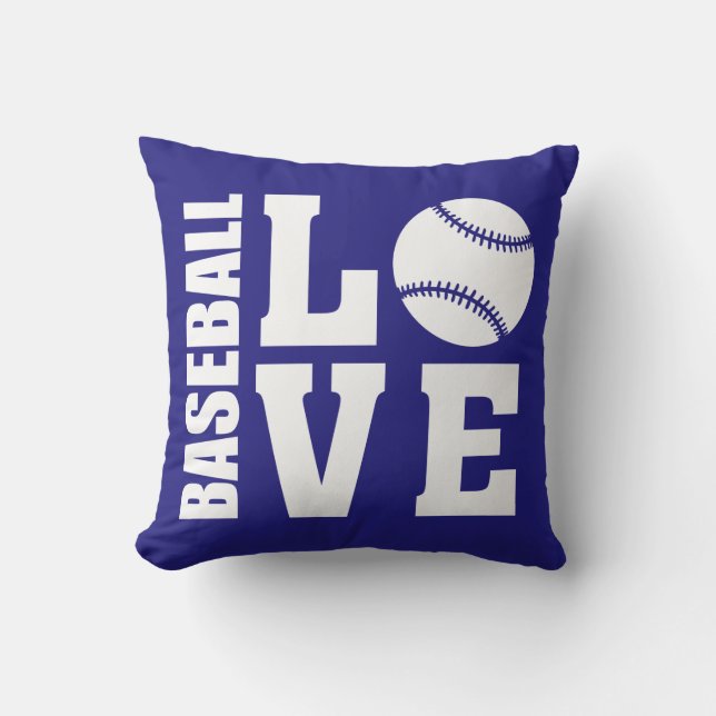 Coussin Amour de baseball bleu (Recto)