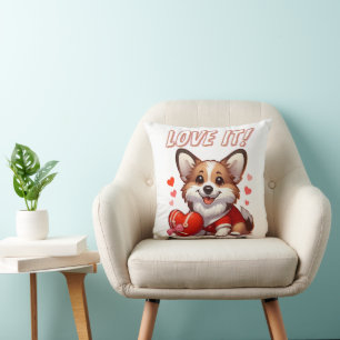 Coussin Amour de Corgi Mignon