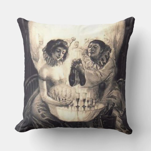 Coussin Amour de crâne, illusion optique victorienne (Recto)