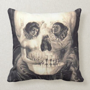 Coussin Amour de crâne, illusion optique victorienne