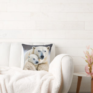 Coussin Amour de l'ours polaire arctique