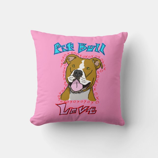Coussin Amour de pitbull (Recto)