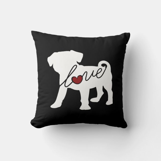 Coussin Amour de Puggle (carlin/beagle) (Recto)