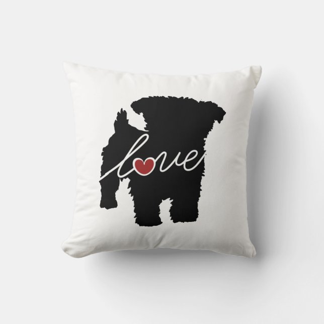 Coussin Amour de Yorkiepoo (Yorkie/caniche) (Recto)