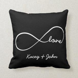 Coussin Amour d'infini - noir et blanc