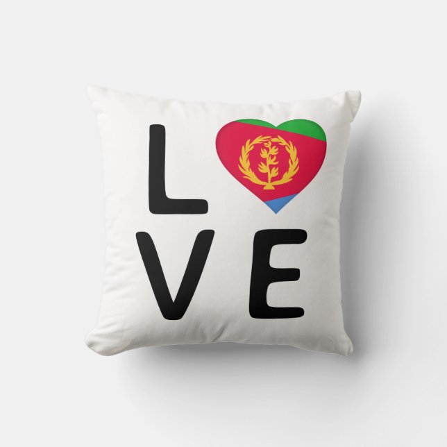 Coussin Amour - Drapeau Erythrée (Recto)