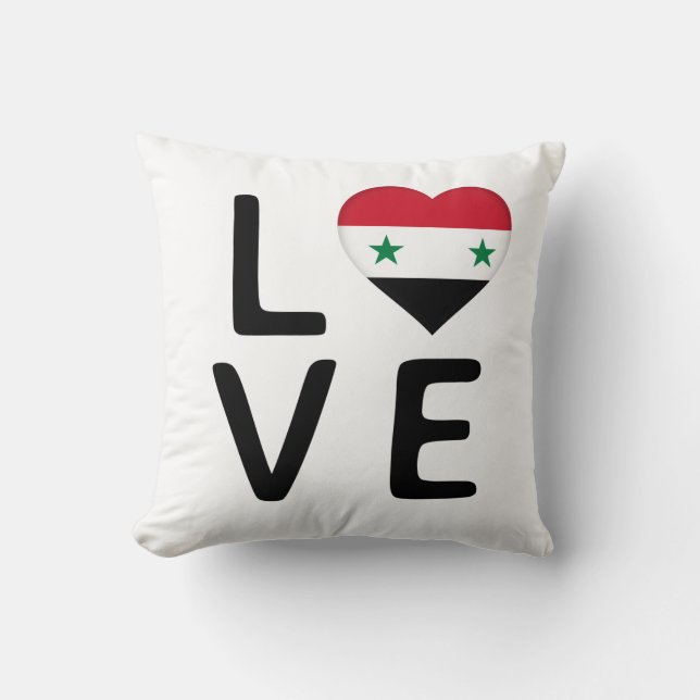Coussin Amour - Drapeau Syrie (Recto)