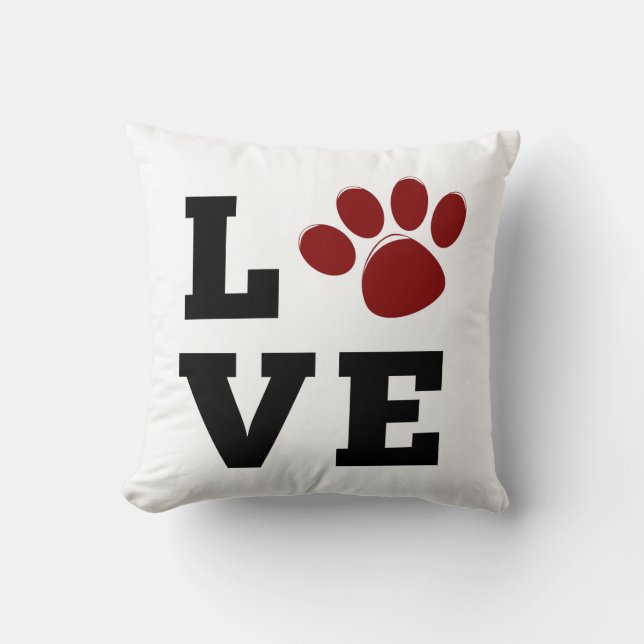 Coussin Amour Empreinte de patte Amoureux des animaux Amou (Recto)