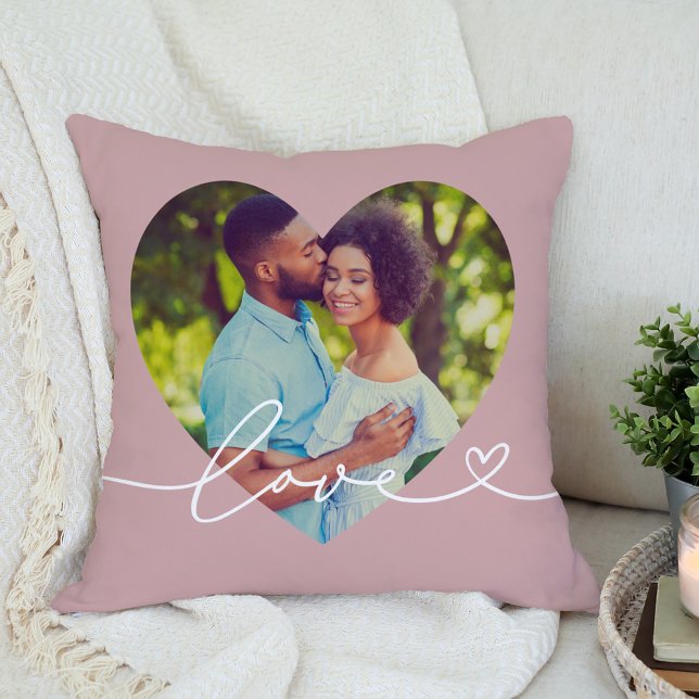 Coussin Amour en écriture Rose Pâle Coeur Personnalisé en  (Créateur téléchargé)