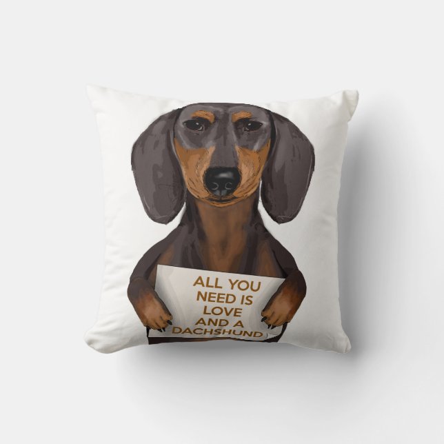 Coussin Amour et Dachshund (Recto)