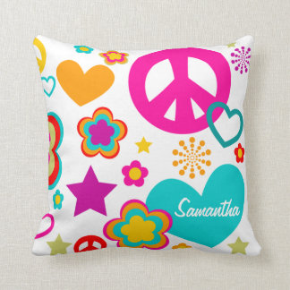 Coussin Amour et tout de paix Girly