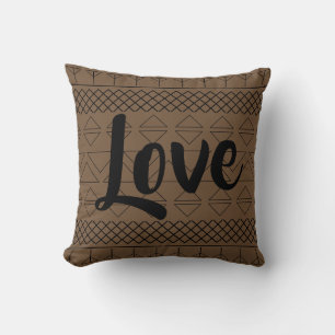 Coussin Amour imprimé motif aztèque géométrique Sud-Ouest