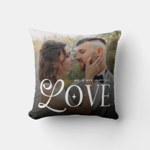 Coussin Amour Moderne Monsieur Madame Photo de mariage Cou