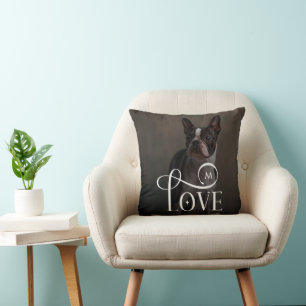 Coussin Amour Moderne Photo Monogramme Chiens Animaux de C