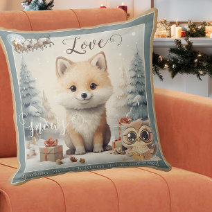 Coussin Amour Neige Sweet Fox Noël