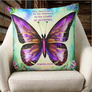 Coussin Amour personnel mignon et positif avec nom personn