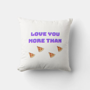 Coussin Amour plus fort que l'amour de la pizza Citation d