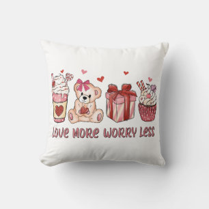 Coussin Amour Plus S'Inquiéter Moins La Saint Valentin
