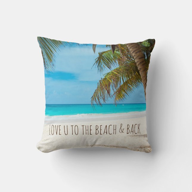 Coussin Amour U à la plage et au dos (Recto)