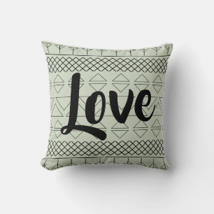 Coussin Amour Vert Motif Imprimé Géométrique Aztèque Sud-O