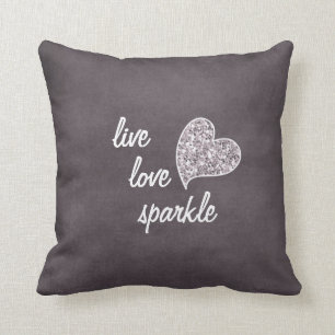 Coussin Amour vivant Étincelle avec coeur Parties scintill