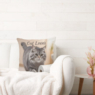 Coussin Amoureux des chats et Amoureux des chiens double c