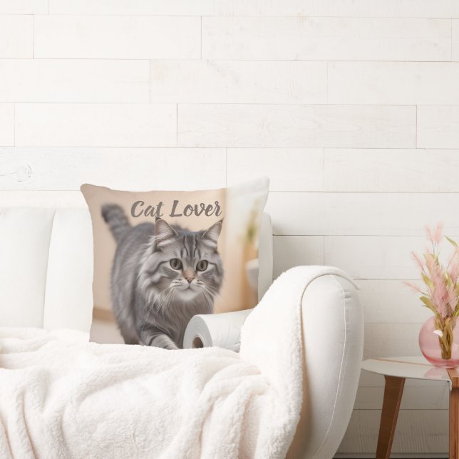 Coussin Amoureux des chats et Amoureux des chiens double c (Canapé)