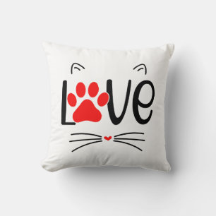 Coussin Amoureux des chats moderne Paw