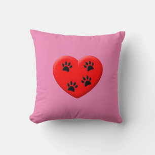 Coussin Amoureux des chats Rouge Coeur Et Pâtes Classique