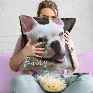 Coussin Amoureux des chiens mignon Drôle Photo Besties Ami
